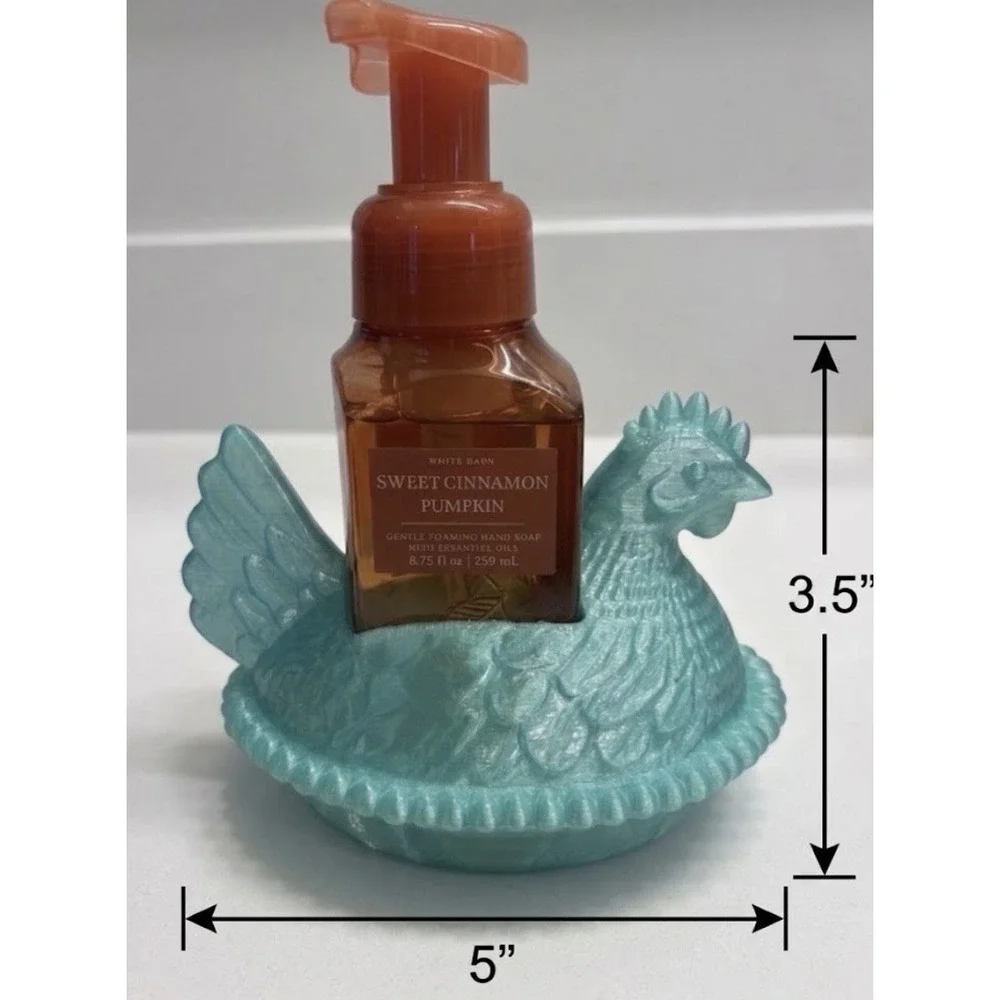 Hen on the Nest Soap Holder  Farmhouse Kitchen Decor Teal Bath & Body Works